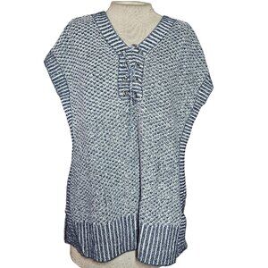 Isaac Mizrahi Blue V Neck Cotton Blend Sweater Size Small